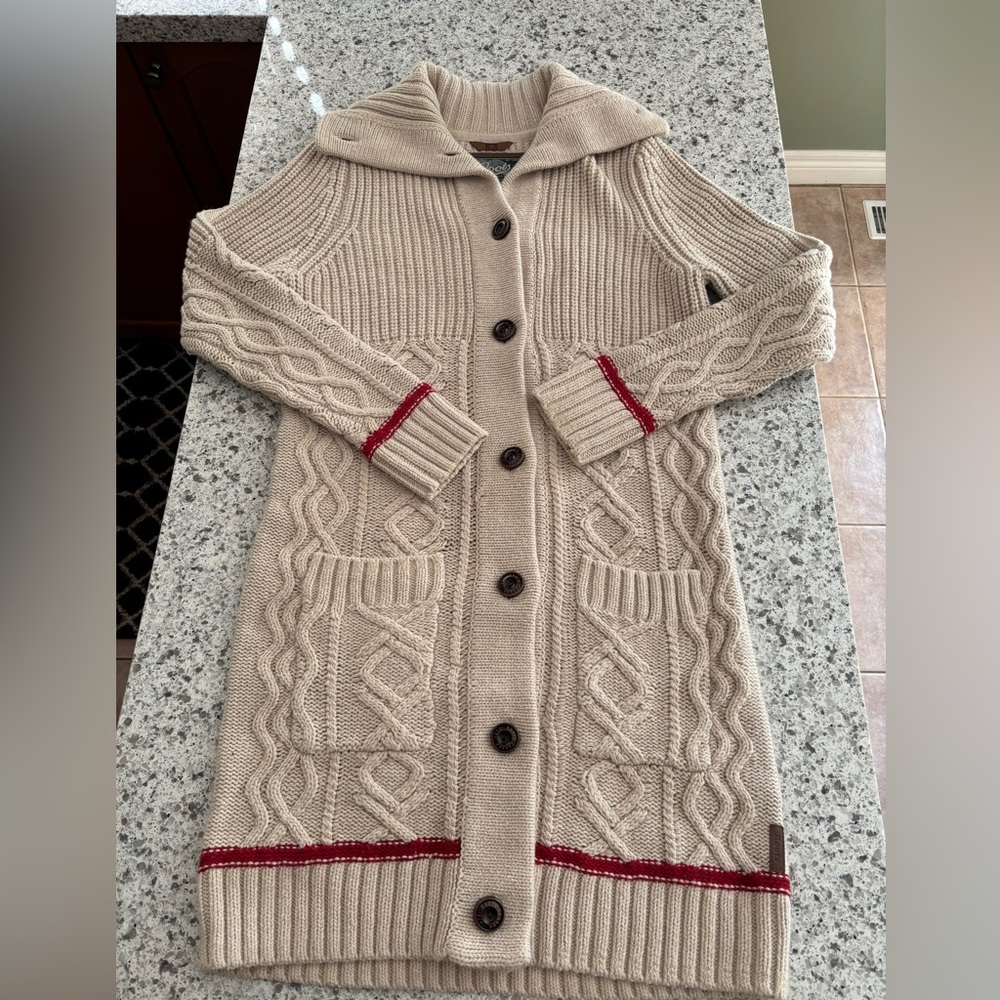 Vintage Roots Beige Knit Cabin Cartigan